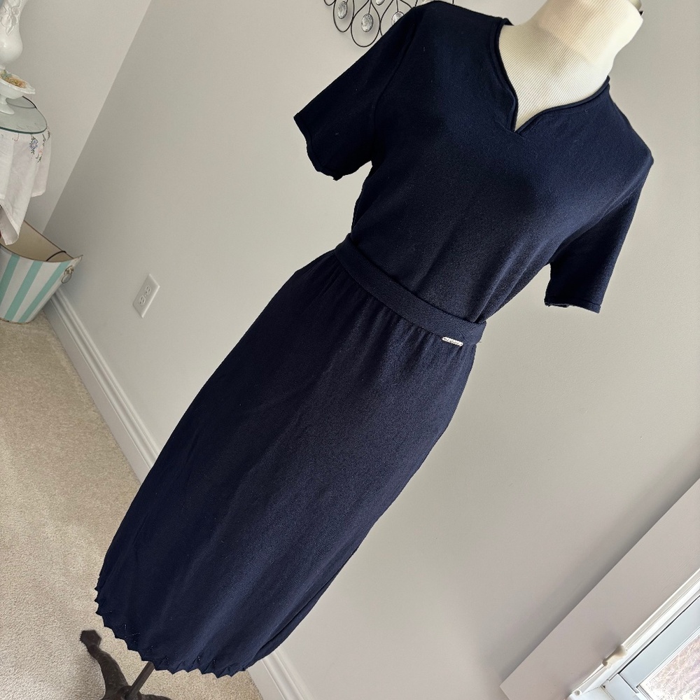 Geiger 2 Piece Navy Vintage Skirt Top Set Size 40